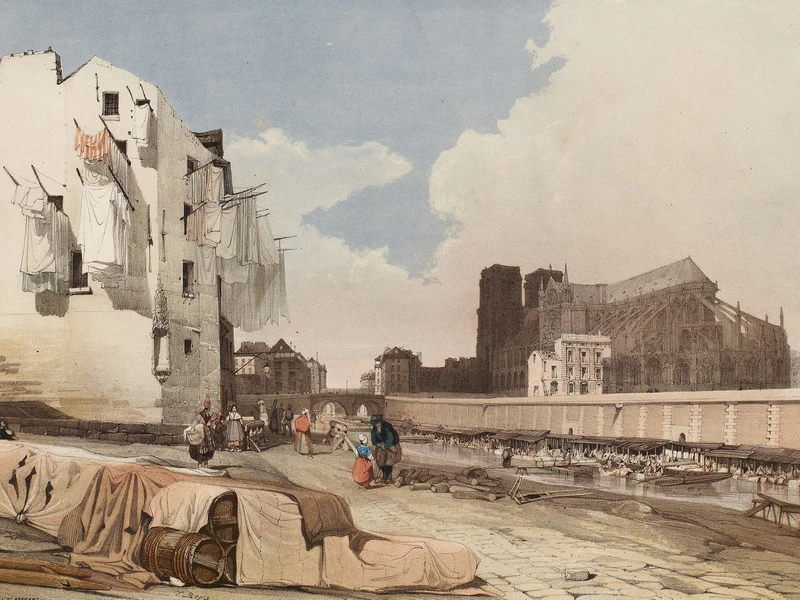 1803-Thomas Shotter Boys - Notre-Dame, Parigi dal quai St Bernard